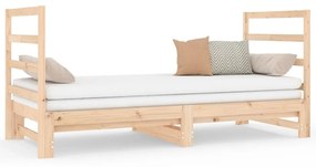 Dormeuse estraibile 2x(90x190) cm legno massello di pino