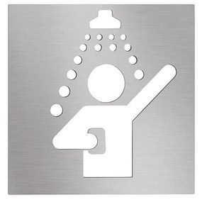 Icona Doccia 12x12 cm, acciaio inossidabile/argento