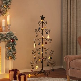 Albero di Natale Decorativo in Metallo Nero di diverse dimensioni, Albero di Natale Decorativo in Metallo Nero 150 cm