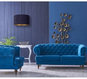 Duolla - Lampadario a sospensione con filo ROLLER 1xE27/15W/230V diametro 40 cm blu/oro