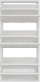 Scarpiera Sospesa Cannettata 3 Ante 50x30x103 Bianco Bali