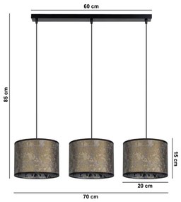 Lampadario su filo REZO 3xE27/60W/230V oro