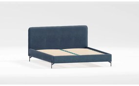 Letto matrimoniale imbottito blu scuro con griglia 180x200 cm Barker - Ropez