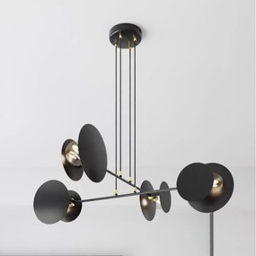 Lampadario a Sospensione in Acciaio IDEA 4 Nero/Bianco 4xE27 Colore del corpo Nero