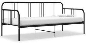 Divano letto telaio nero in metallo 90x200 cm