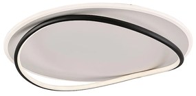 Plafoniera Moderna Cairns Plastica Nero Bianco Led 30W Dimmerabile