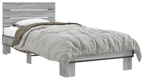 Giroletto Grigio Sonoma 90x200 Cm Legno Multistrato E Metallo /