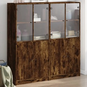 Libreria ante rovere fumo 136x37x142 cm in legno multistrato