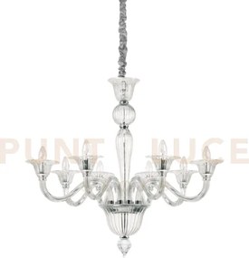 Brigitta lampadario a sospensione in vetro 8 luci attacco e14 d.89c...