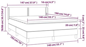 Giroletto a Molle con Materasso Tortora 140x190 cm in Tessuto