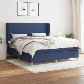 Giroletto A Molle Con Materasso Blu 160x200 Cm İn Tessuto /