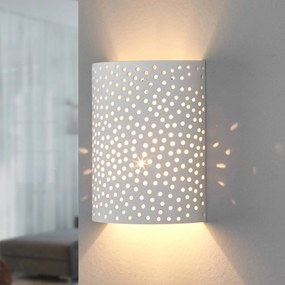 Applique a LED Jiru Lindby, dimmerabile, Bianco / Opale, Corridoio, Gesso / Argilla, Moderno, Plafoniera LED