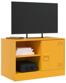 Mobili tv 2 pz giallo senape 67x39x44 cm in acciaio