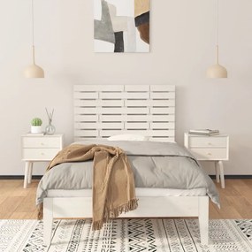 Testiera da parete bianca 81x3x63 cm in legno massello di pino