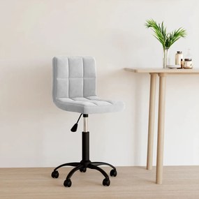 Sedia Da Ufficio Girevole Grigio Chiaro İn Velluto /