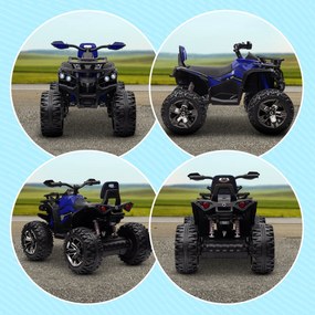 Quad Elettrico per Bambini 3-5 Anni a 12V con Fari e Pedale, in PP e Metallo 100x65x73 cm, Blu...