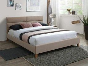 Letto Sierra Velvet in velluto beige – 160x200 cm
