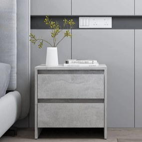 Comodino Grigio Cemento 45x34,5x44,5 Cm İn Truciolato /