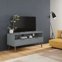 Mobile TV MOLDE Grigia 106x40x49 cm in Legno Massello di Pino 350533