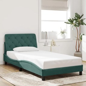 Giroletto Senza Materasso Verde Scuro 100x200 Cm İn Velluto /