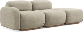 Chaise lounge componibile beige (con penisola a destra) con rivestimento in bouclé Ailani – Makamii