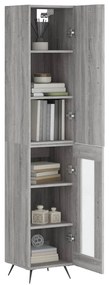 Credenza grigio sonoma 34,5x34x180 cm in legno multistrato