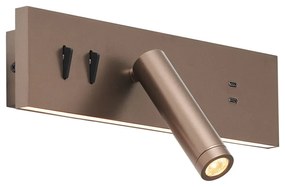 Lampada da parete bronzo regolabile con USB-C incl. LED - Modric