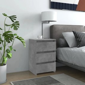 Comodini 2pz Grigio Cemento 40x35x62,5 Cm İn Legno Multistrato /
