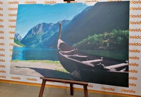Stampa su tela – Nave vichinga di legno