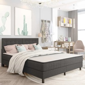 Letto A Molle Grigio Scuro İn Tessuto 180x200 Cm /