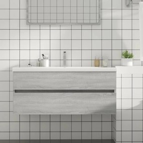 Mobile Lavabo Grigio Sonoma 100x38,5x45 Cm İn Legno Multistrato /