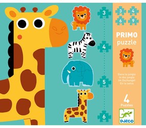 Set di 4 puzzle - Giraffa e amici