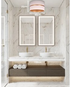 Duolla - Plafoniera DUO 1xE27/15W/230V diametro 40 cm beige/oro