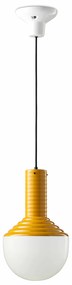 Sospensione Vintage Grande Decò Selaron Ceramica Gialla 1 Luce E27