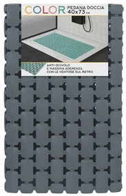 Tappetino antiscivolo doccia grigio 40x73 cm in plastica Spring