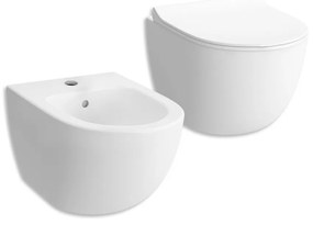 Vitra Sanitari wc e bidet sospesi serie Sento rimless bianco opaco ceramica bianca