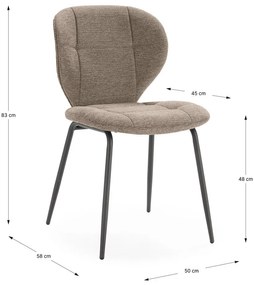 Sedie da pranzo in set beige 2 pz Maori – Marckeric