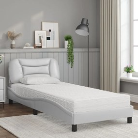 Letto con materasso bianco 90x200 cm in similpelle