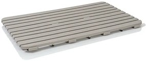 Pedana doccia antiscivolo 80x50 cm tortora con effetto legno in plastica