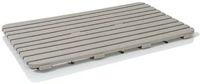 Pedana doccia antiscivolo 80x50 cm tortora con effetto legno in plastica