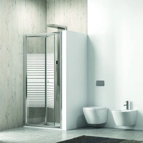 Porta doccia 95 cm a libro vetro serigrafato altezza 180cm KM4000S - KAMALU