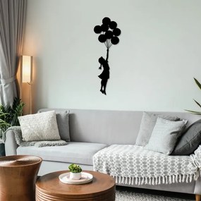 Decorazione da muro 100x34 cm bambina metallo