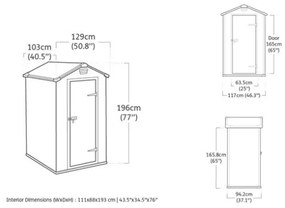 Casetta Da Giardino In Resina 129x103x196H Cm Manor 4x3 Grigio Keter