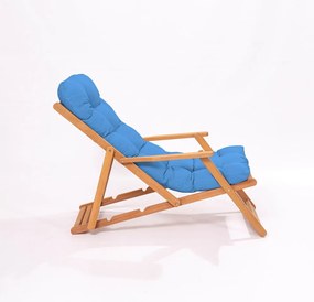 Sdraio da giardino in legno di colore blu-naturale - Floriane Garden