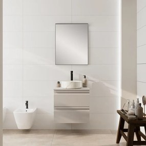 Mobile da bagno sospeso con top Pull L60 H57 P46,5 cm taupe
