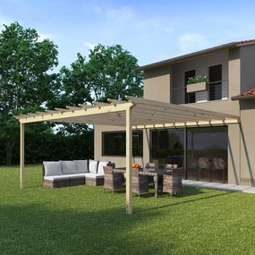 Pergola Flamingo in legno struttura marrone L 594 x P 594 x H 272 cm