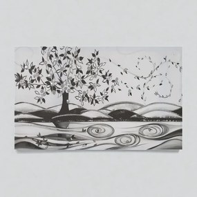 Quadro in tela 50x100 cm tema Albero Della Vita con particolari a rilievo