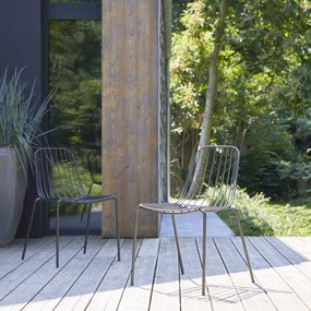 Tikamoon - Sedia da giardino in metallo verniciato Arty dark grey