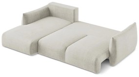 Divano angolare beige allungabile (con penisola a sinistra/con chaise lounge) Leila – Makamii