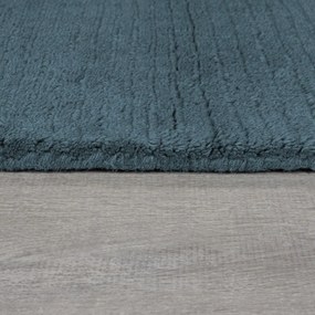Tappeto blu in lana tessuto a mano 160x230 cm Textured Wool Border – Flair Rugs